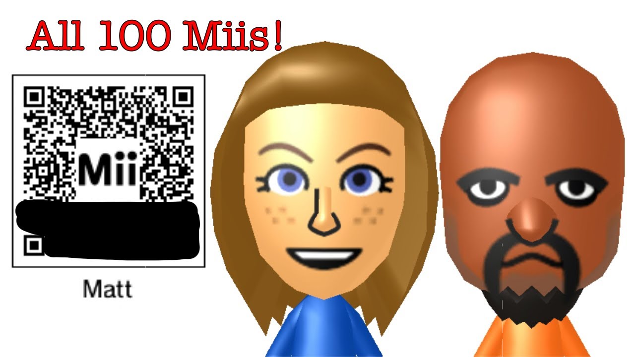 All 100 Miis from the Wii (3DS AND WII U QR CODES)!