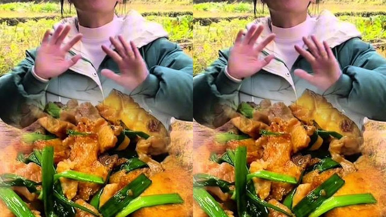 猪肉炒副饼 #真实生活分享计划#搞笑视频#套路#农村生活