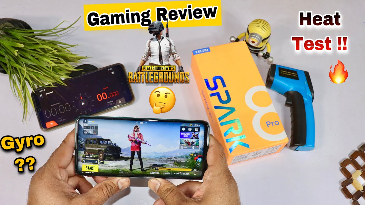Tecno Spark 8 Pro Pubg Test & Gaming Review | Heat Test | Gyroscope? Battery Drain with PUBG MOBILE