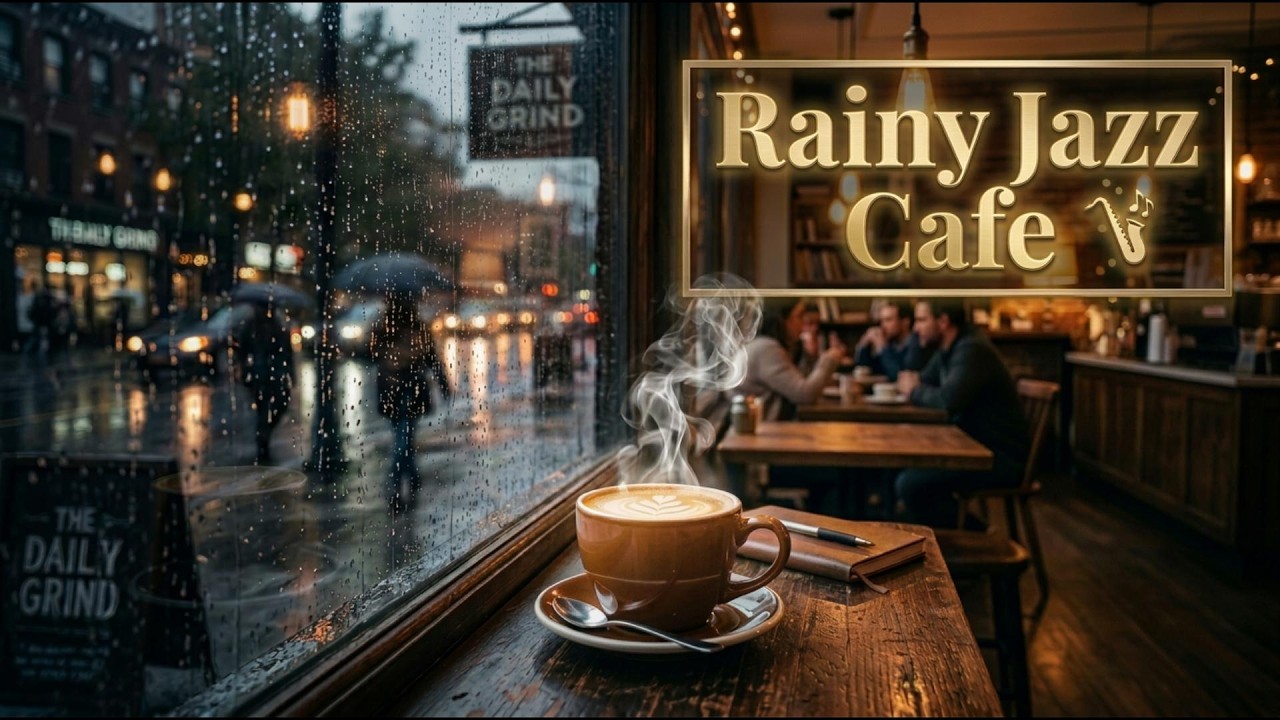 Rainy Jazz Cafe ☕ Relaxing Jazz Music for Study, Work & Sleep