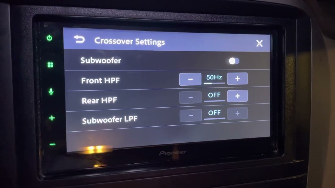 Adjusting Loudness and HPF settings so my new Pioneer stereo doesn’t sound crappy.