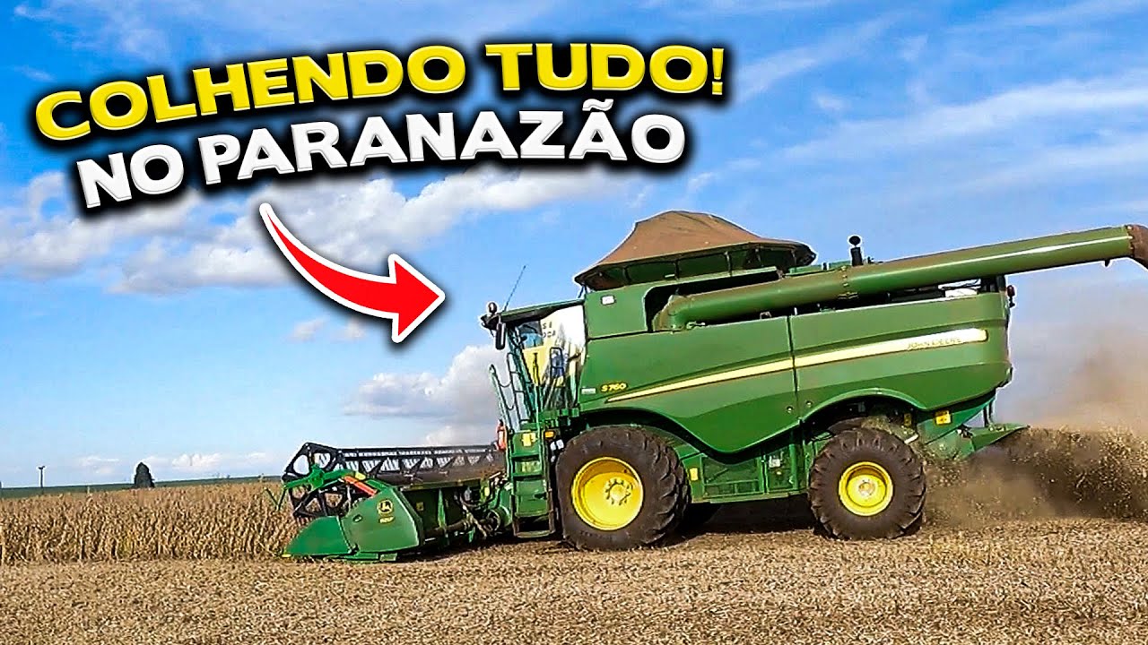 COLHENDO SOJA COM UMA JOHN DEERE S760 NO PARANÁ