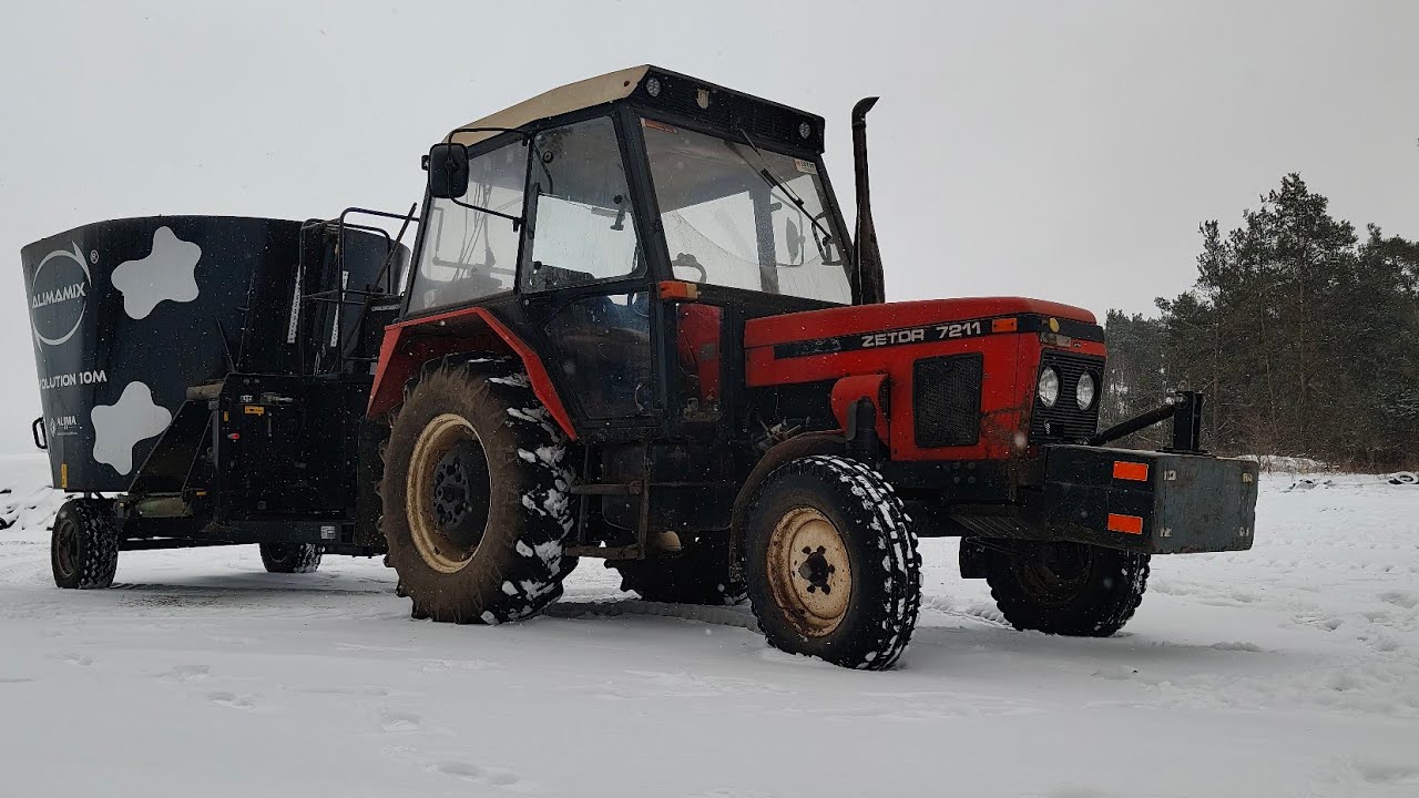 🌨️Zima nie odpuszcza🐮niespodzianka w oborze🐮#alimamix#ZETOR 7211(7245)#FENDT