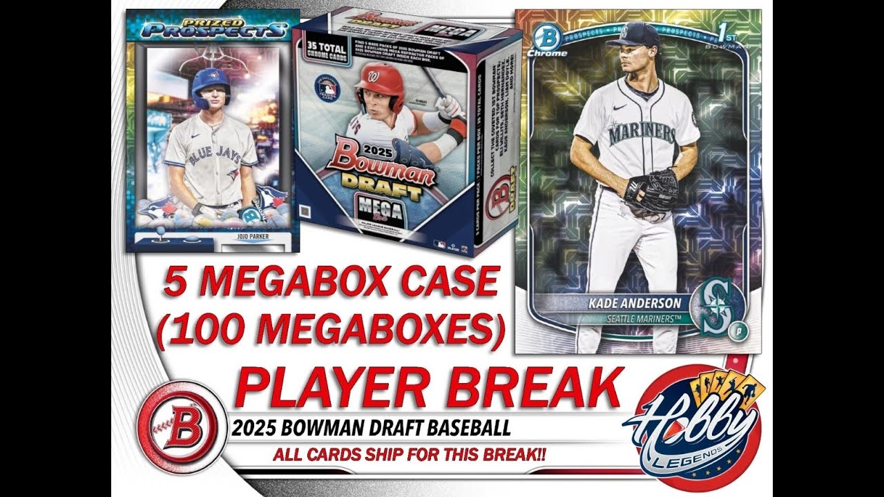 2025 BOWMAN DRAFT MEGABOX 5 Case (100 Box) PLAYER Break #2 eBay Live 02/07/26