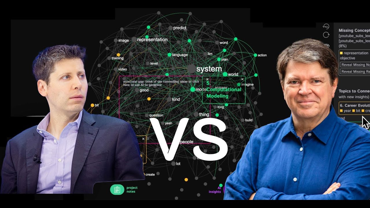 Sam Altman vs Yann Lecun | Lex Fridman Interview Analysis with InfraNodus AI