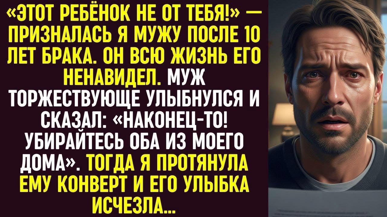 Я призналась мужу, что ребёнок не от него, он выгнал нас, но конверт в моих руках стёр его улыбку.