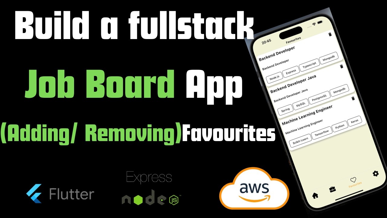 #10Fullstack Mobile App |Flutter|Job Board App|Node js -Favourites(Adding , Removing)