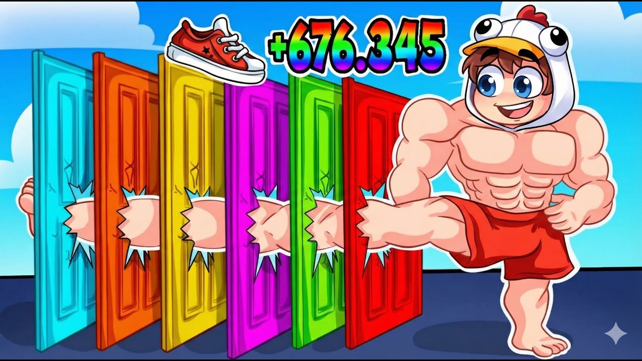 CASSER les PORTES avec un COUP de PIED Niveau 999 sur Roblox !