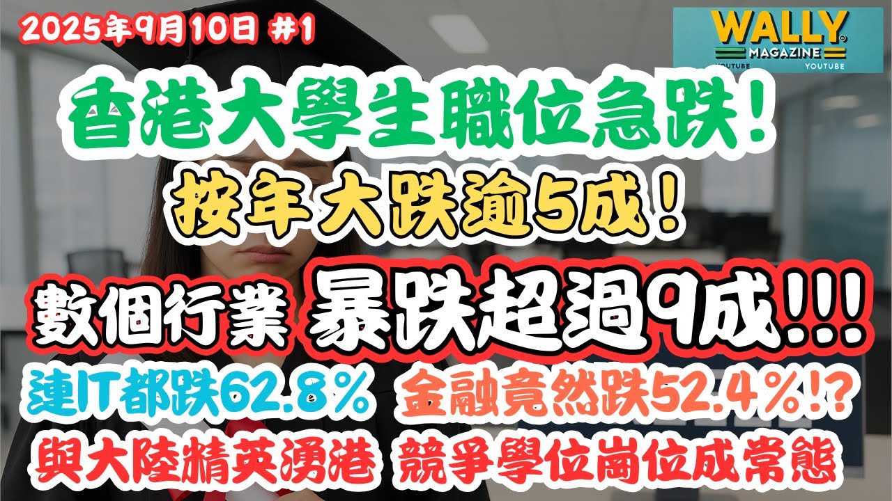 【大學職位大跌51.7%！】數個行業均錄暴跌逾九成！連IT都跌62.8%，金融竟然跌52.4%港人月薪! 大陸精英湧港加劇競爭｜