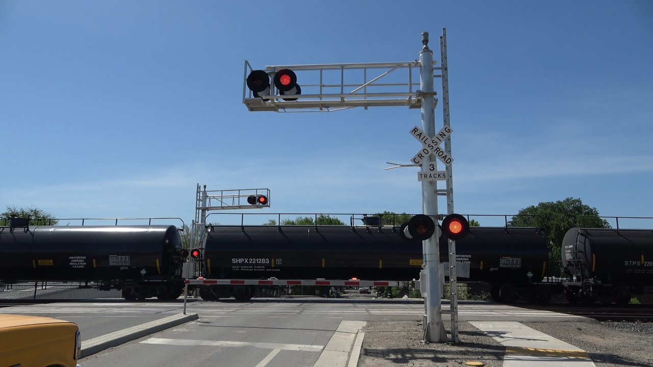 UP 4589 Manifest Train All SD70M's Lead West - 28th St. Railroad Crossing Sacramento, CA