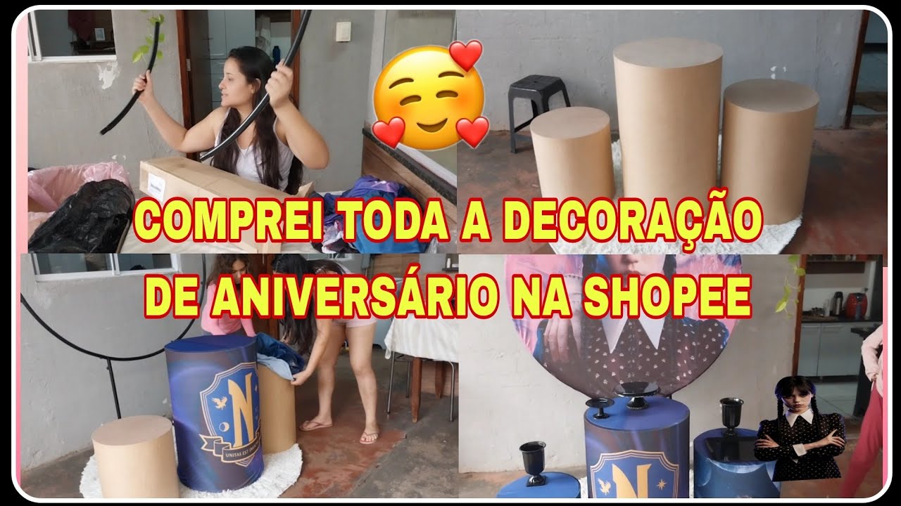 $$ COMPREI NA SHOPEE! TODA DECORAÇÃO DO ANIVERSÁRIO DA MINHA FILHA DE 10 ANOS❤️ COM VALORES❤️