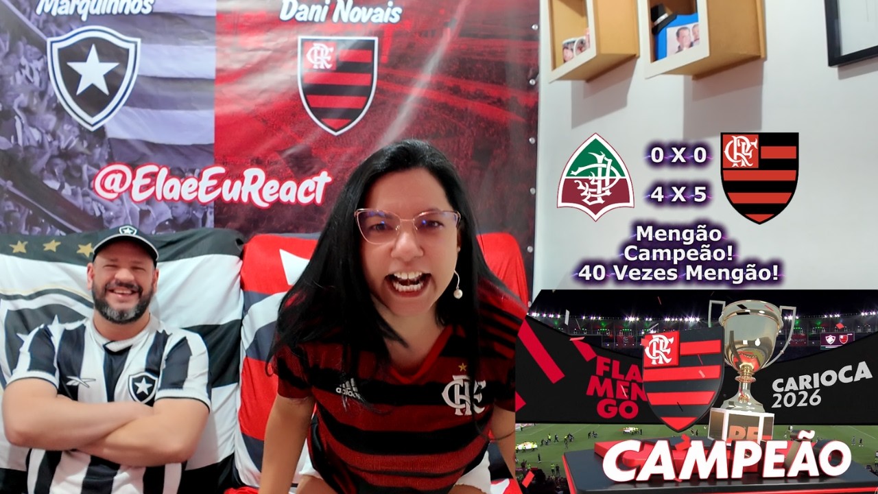 React da Final do Campeonato Carioca Fla 0x0 Flu e nos pênaltis deu Mengão! 40 Vezes Mengão Campeão.
