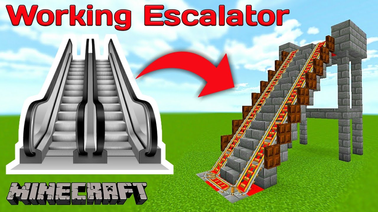 How to Make Working Escalator in Minecraft ( Easy ) | Working Escalator Build