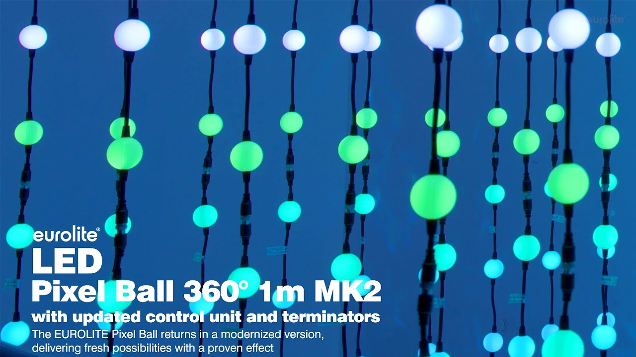 EUROLITE LED Pixel Ball 360° 1m MK2 with updated control unit and terminators