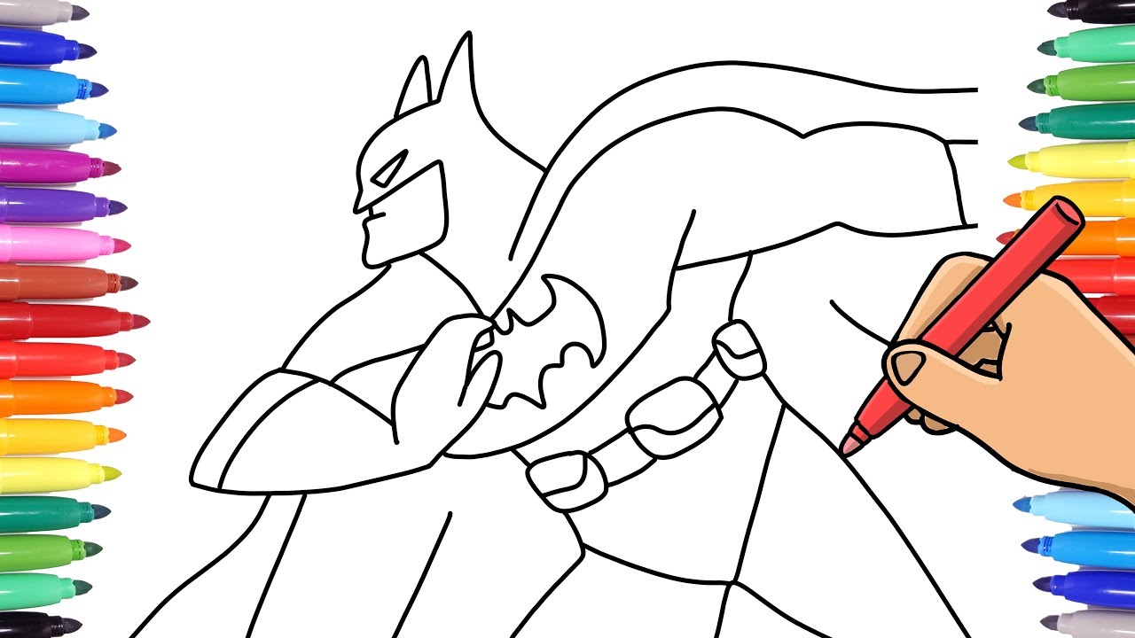 SUPERHERO DRAWING AND COLORING  FOR KIDS - BATMAN