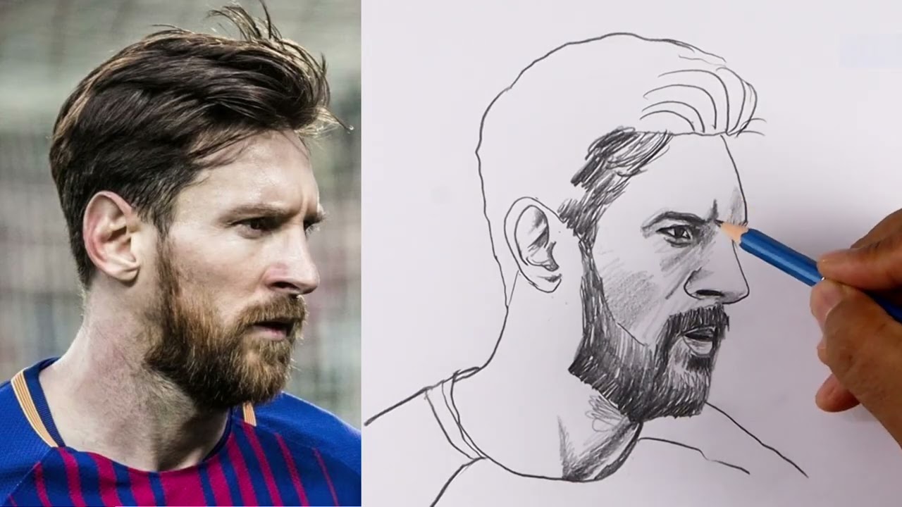 Easy Draw Leo Messi | Pencil Sketch
