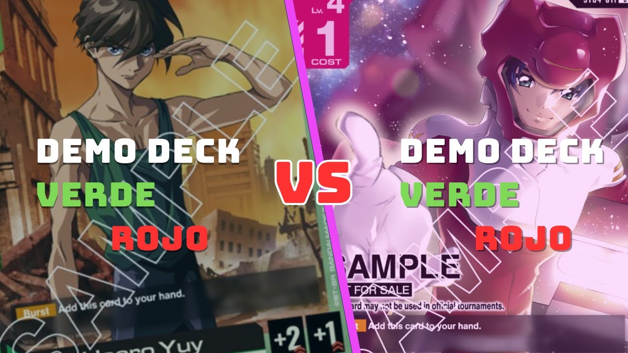 [TCG GUNDAM ] ¡Demo Deck Verde/Rojo [Mirror Match] (Gameplay Completo)!