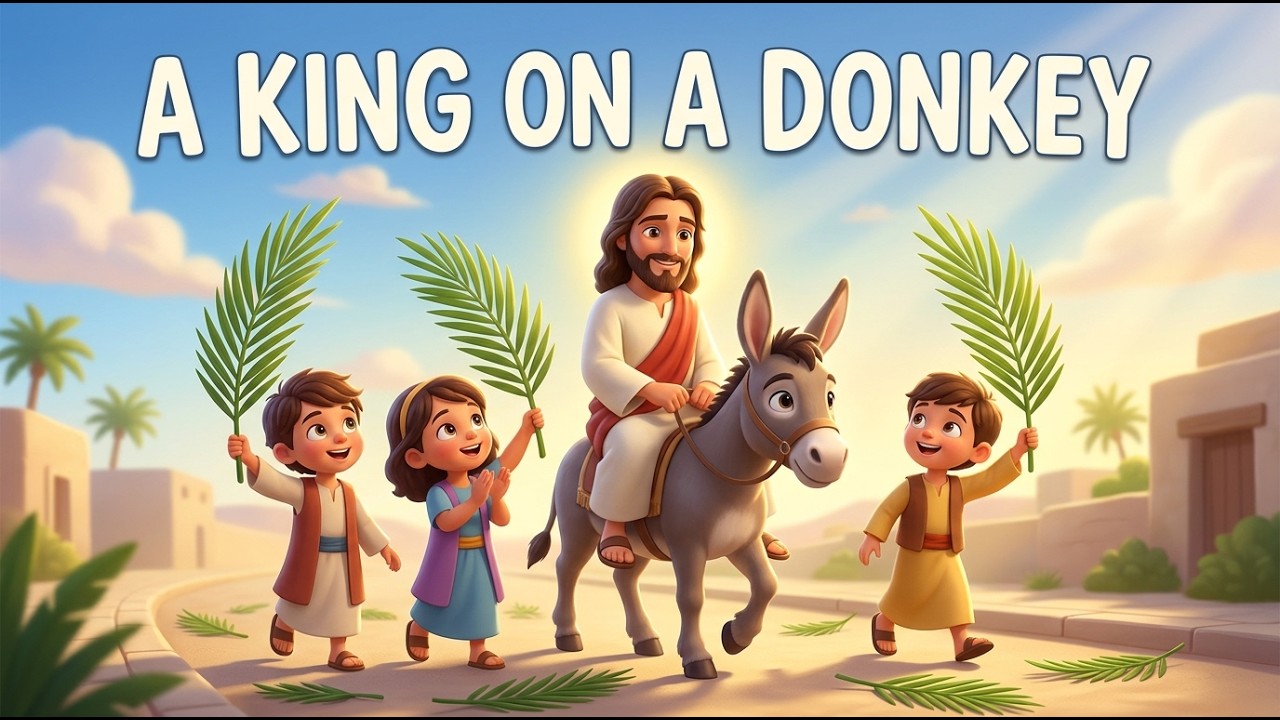 A King on a Donkey 🌿 Palm Sunday Song for Kids | The Triumphal Entry (Hosanna Action Song 2026)