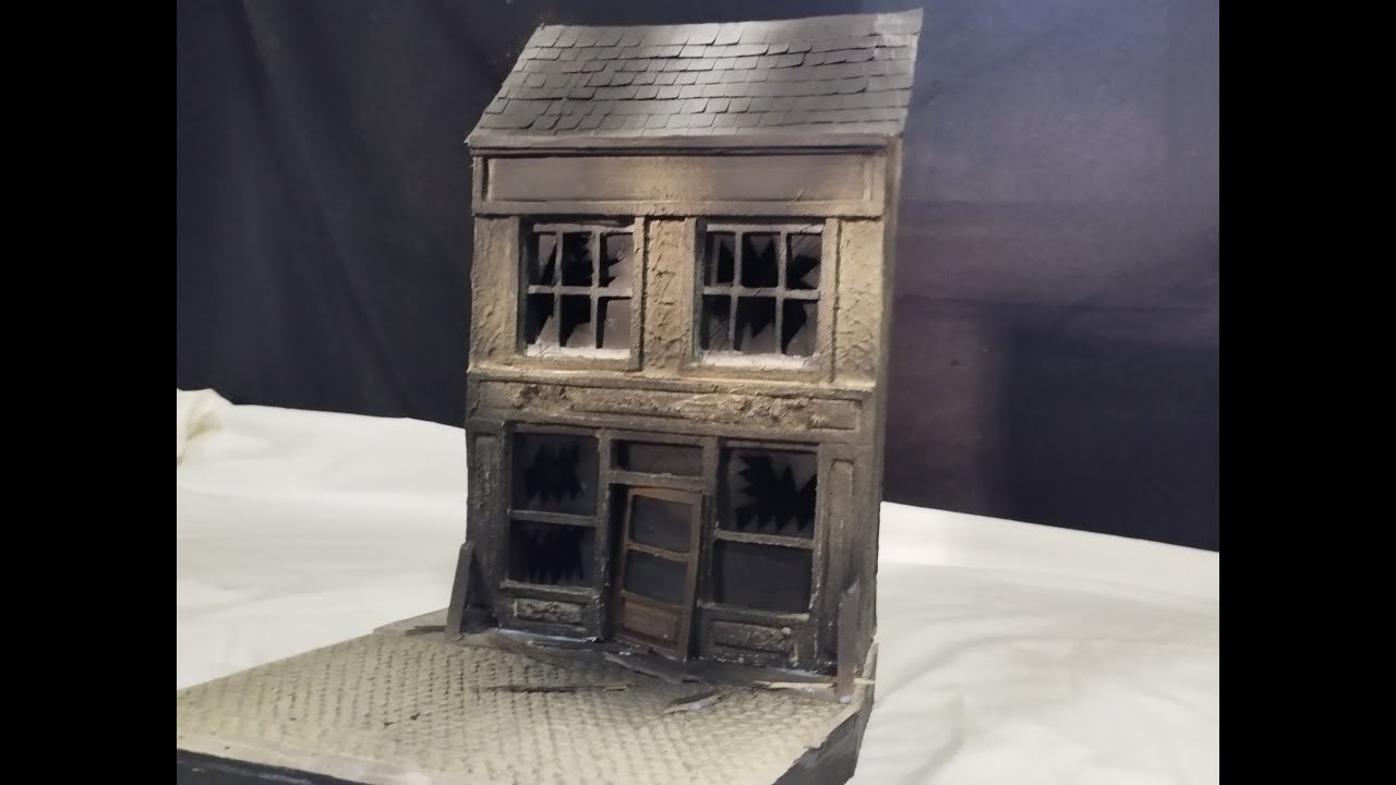 How do you make a Burned Building diorama for FREE ? (almost)  1/35 scratch build modelling.