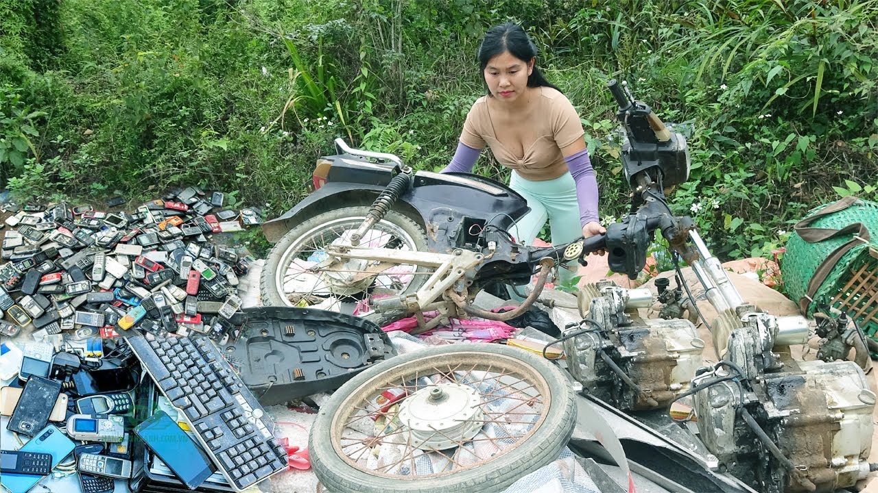 FULL VIDEO: Ethnic Girl Repair, Restore Motorcycle Engines, old broken 3-wheeled vehicle