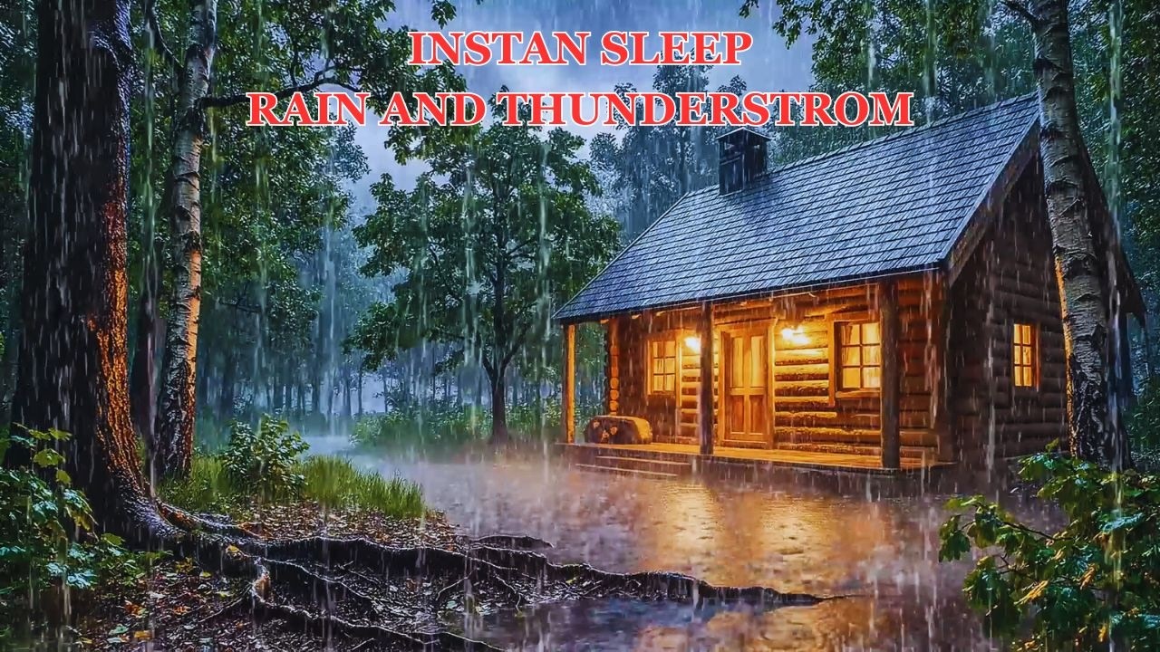 Rain Sounds For Sleeping - 99% Instantly Fall Asleep With ASMR Rain And Thunder Sound #25