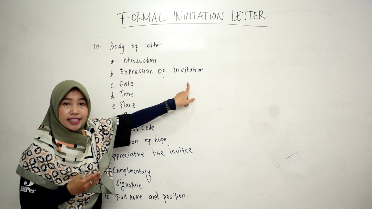 FORMAL INVITATION LETTER - BAHASA INGGRIS - KELAS 11