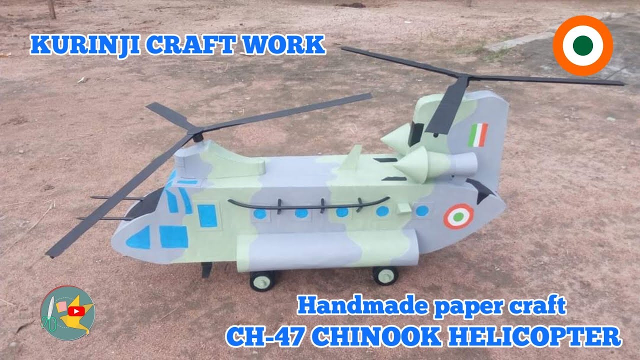 Handmade paper craft CH-47 CHINOOK HELICOPTER @KurinjiCraftWorks