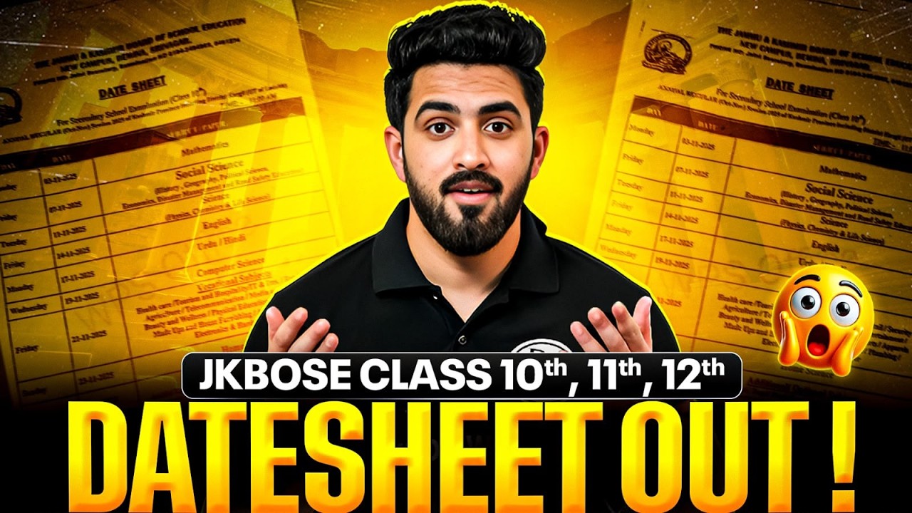 Jkbose Class 10th, 11th, 12th Datesheet Out 😱 | Jkbose Wallah
