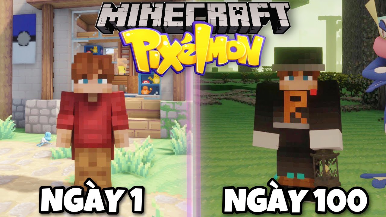M&igrave;nh Sinh Tồn 100 Ng&agrave;y Ở Thế Giới PIXELMON Trong Minecraft !!