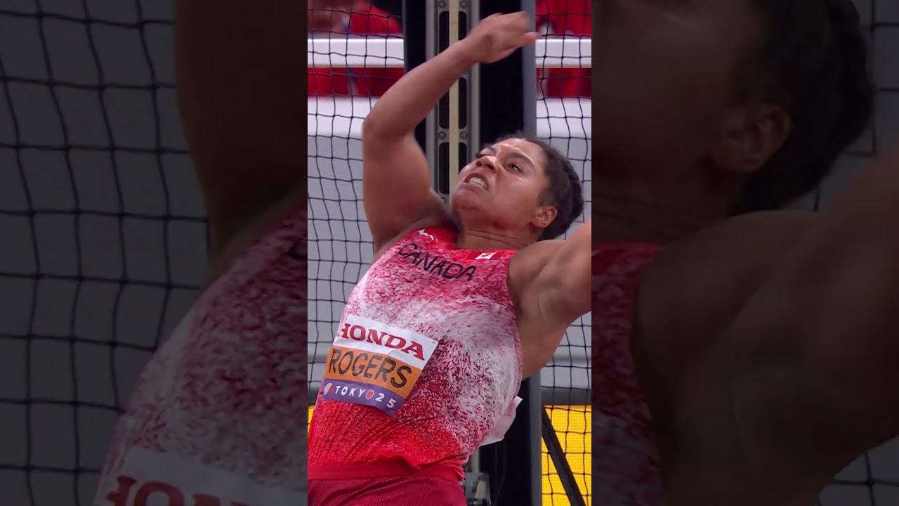 Camryn Rogers throws monster 80.51m hammer throw for gold #worldathleticschamps