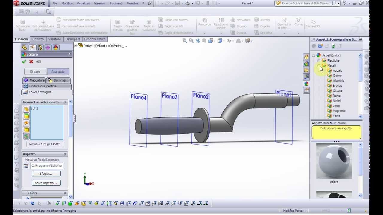 Solidworks - N°18 manubrio bici (progetto bicicletta)