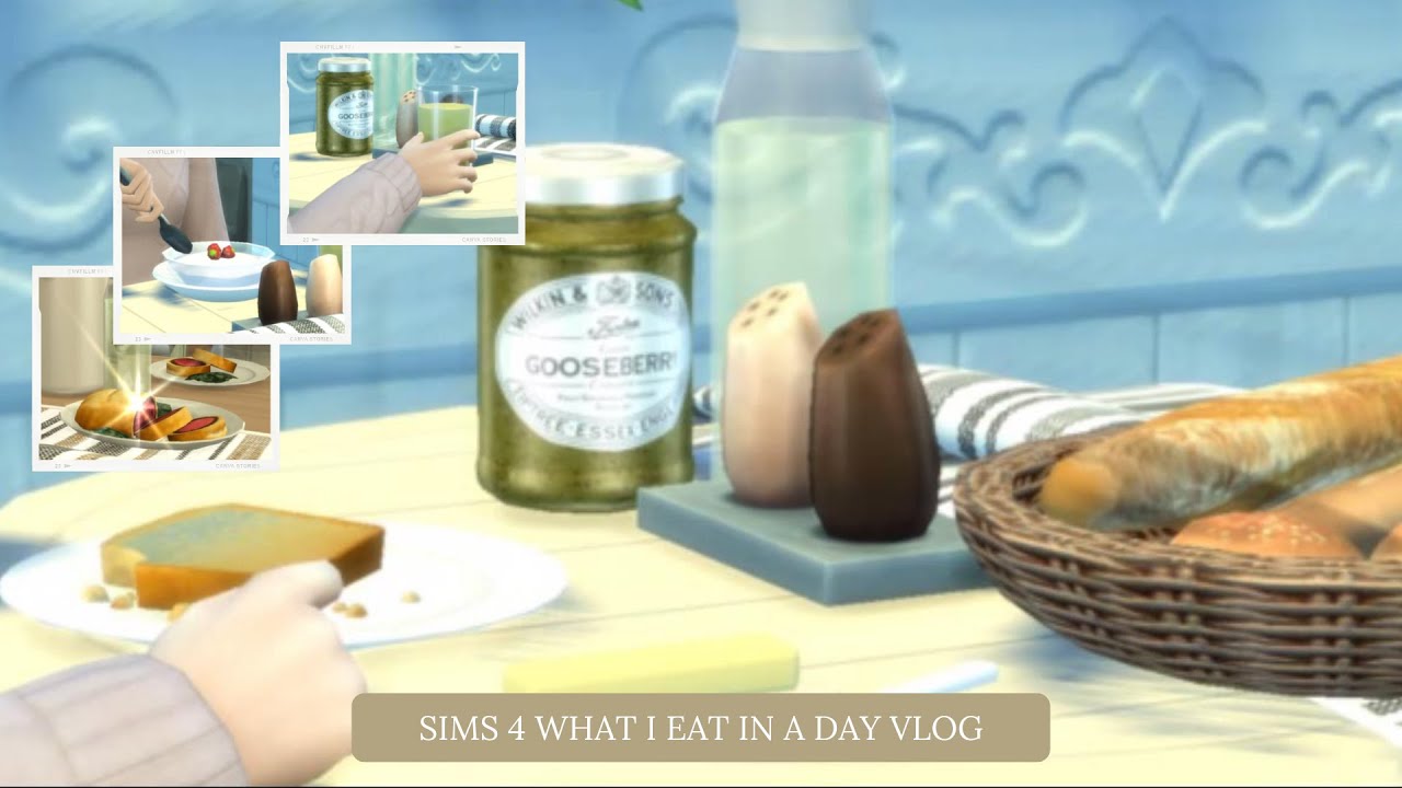 SIMS 4 Vlog | What I eat in a day | Cooking, Yoga, Trying to get fit, Healthy Meals