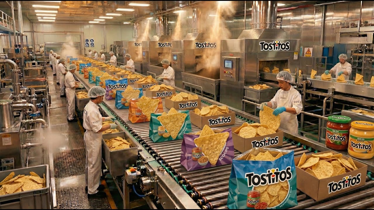 How Tostitos Tortilla Chips Are Made - Satisfying Factory Mass Production