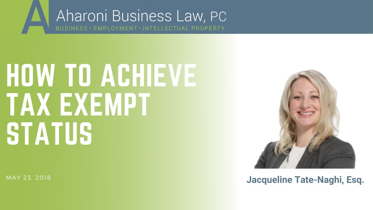 How to Achieve Tax Exempt Status