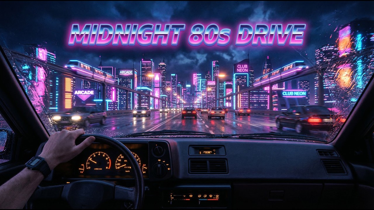 Driving Through the Night With 80s Love Songs – Nostalgic Synth Mix