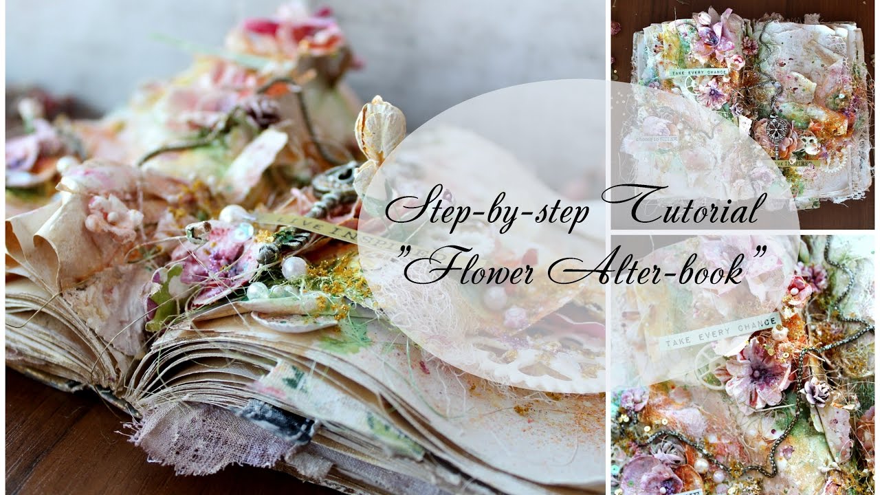 Flowers Altered Book by Elena Martynova