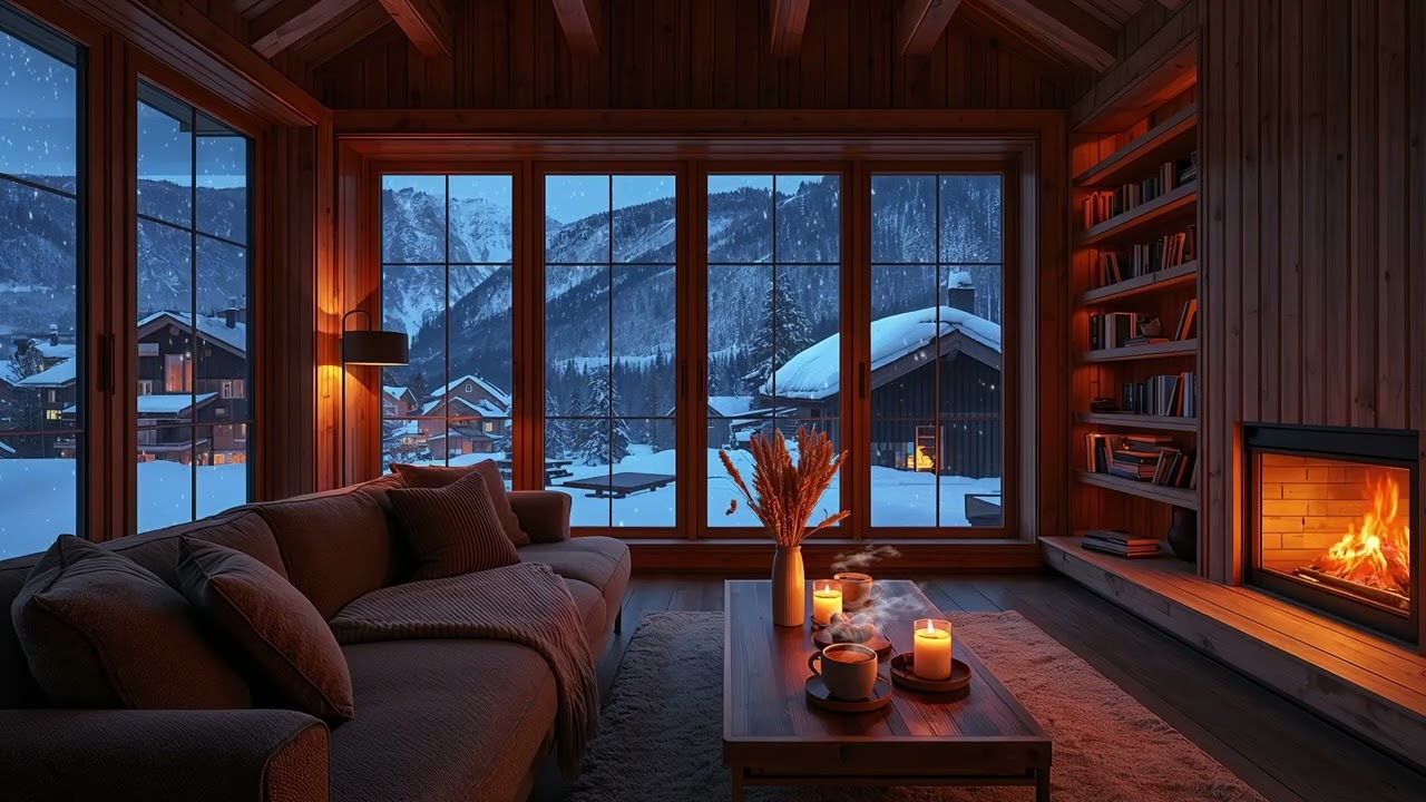 Alpine Winter Dream ❄️ Piano Flow & Firelight 🔥🎹