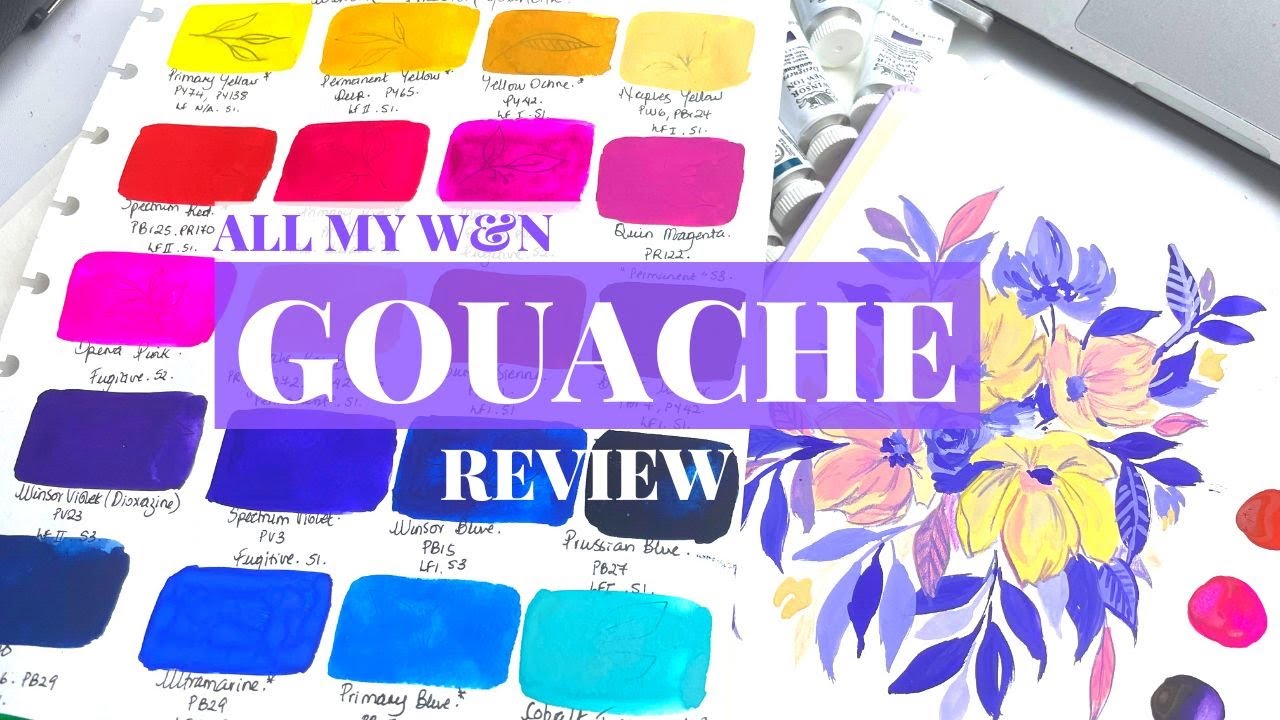 ALL My Winsor & Newton Gouache - Swatches, Palette set up & Regrets