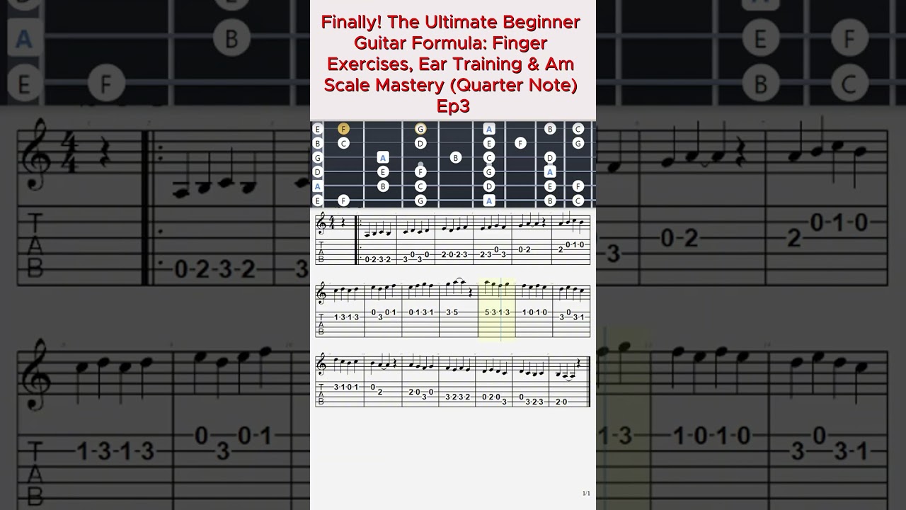 Guitar HACK: Train Your Ear & Fingers with This Addictive 3-Note Am Scale Motif (Quarter Note) Ep3