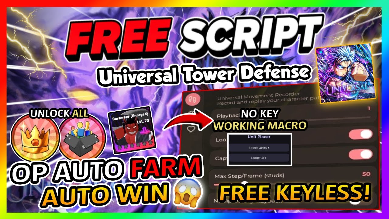 Universal Tower Defense Script *NO KEY* - AUTOFARM, DUPE, AUTO WIN + More!
