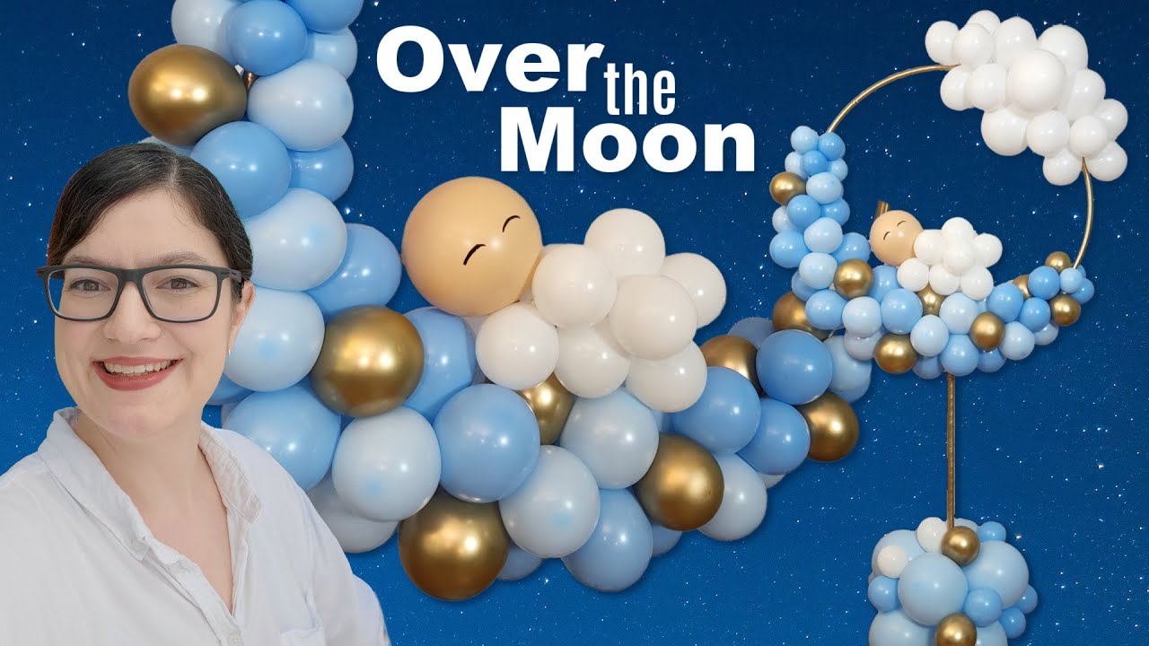Over The Moon Baby Shower Balloon Hoop