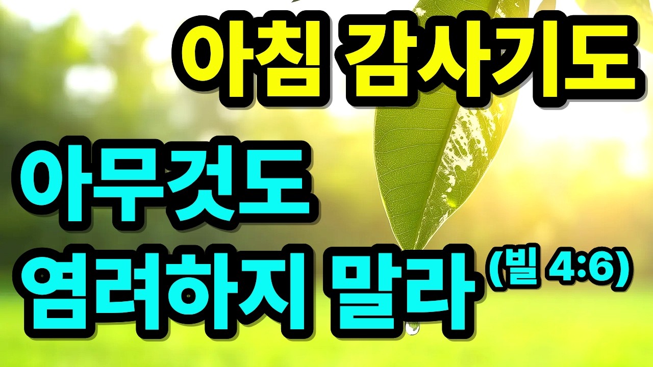 염려를 주님께 맡기고 감사로 시작하는 아침기도 | 하루를 시작하는 기도 | 아침을 여는 기도 |1시간 아침 감사기도