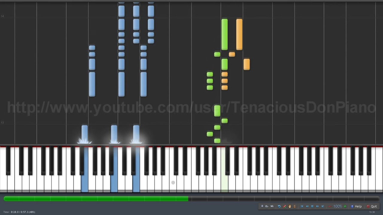 Tenacious D: Karate - Piano tutorial (Synthesia)