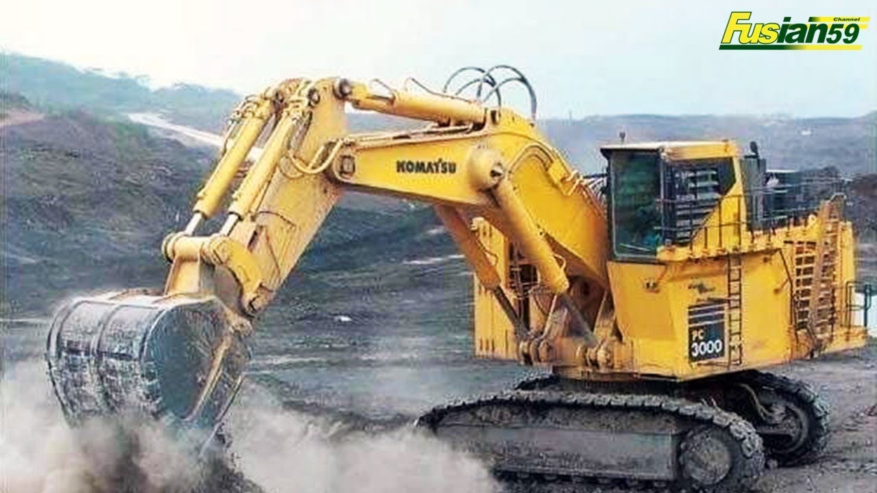 The Komatsu excavator is busy working on a toll road construction project
