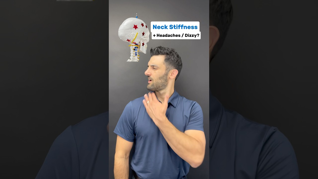 Stiff NECK along with Headaches or Dizziness? Watch this to find out what to do! #neckpain #dizzy