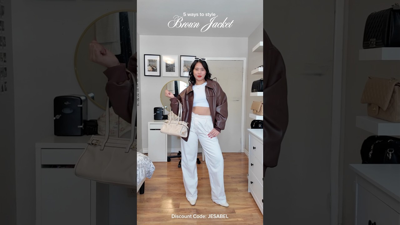 how to style a brown leather jacket 🤎 #howtostyle #winterstyling  #winteroutfitideas #winteroutfits
