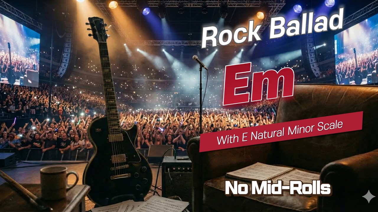 Epic Stadium Rock Ballad Guitar Backing Track (Em) - Solo Like a Hero