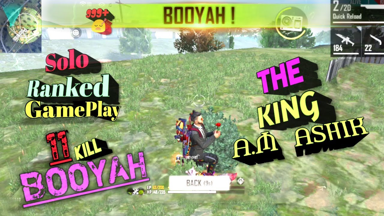 SOLO RANKED  GAMEPLAY  11 KILLS  MATCH BOOYAH/- FREE FIRE  GAMEING  STATION