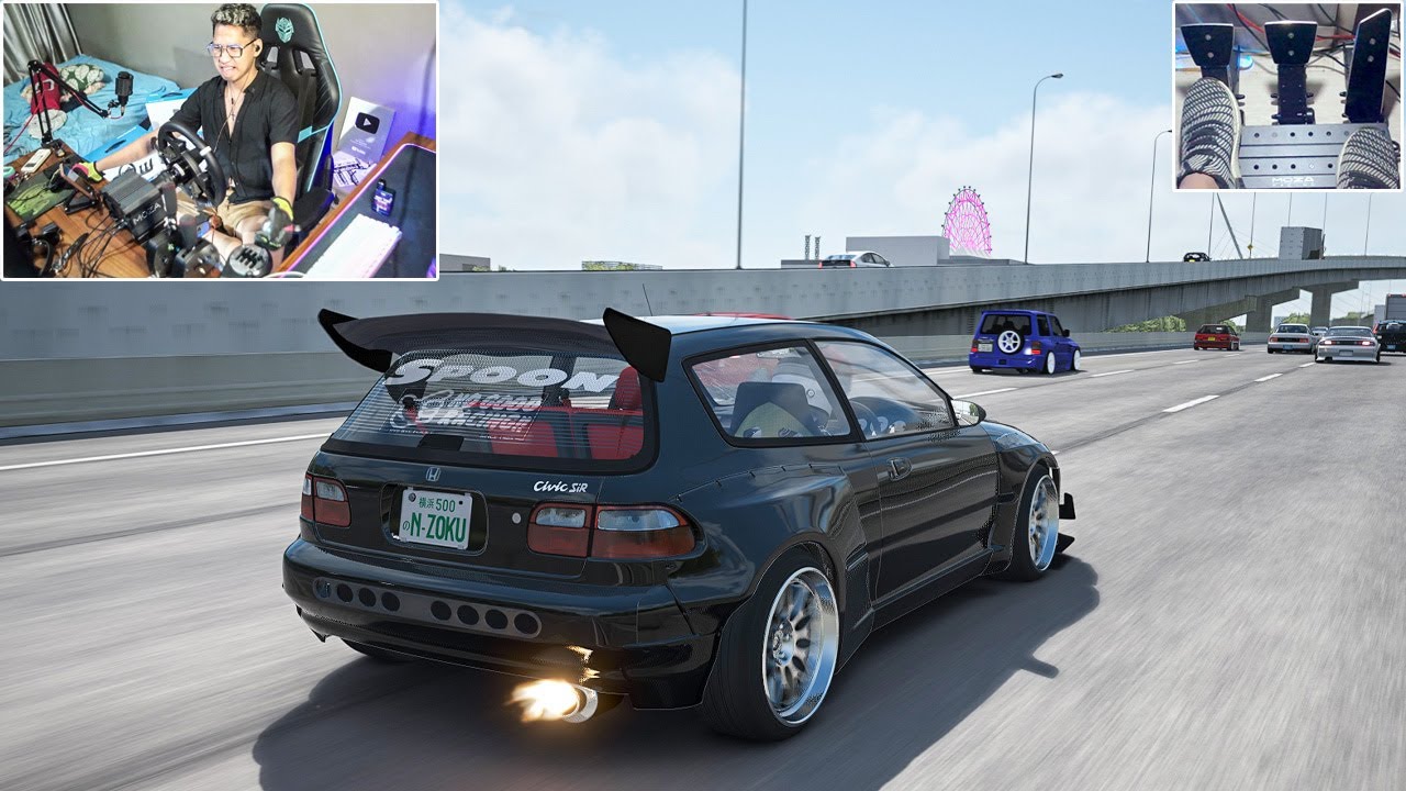 PRO DRIVER HONDA CIVIC EG6 ESTILO | STEERING WHEEL + PEDAL CAM | ASSETO CORSA