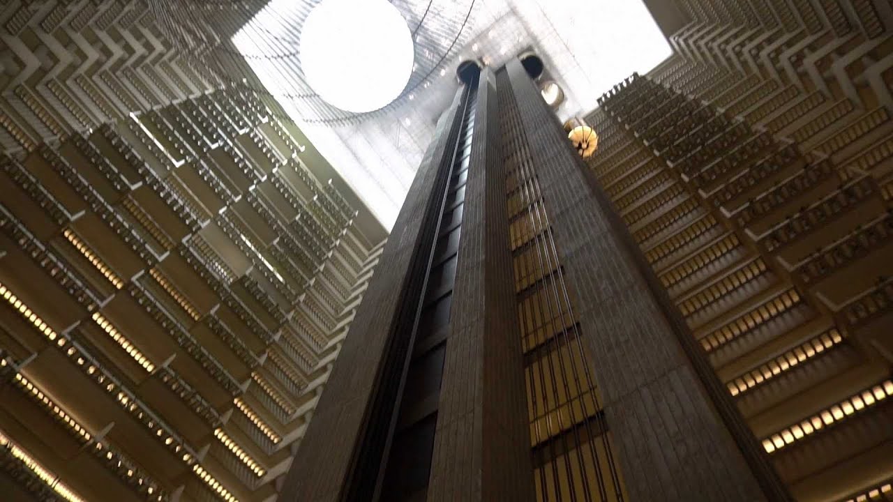 The Amazing famous OTIS old scenic traction elevators @ Hyatt Regency, Atlanta, Georgia